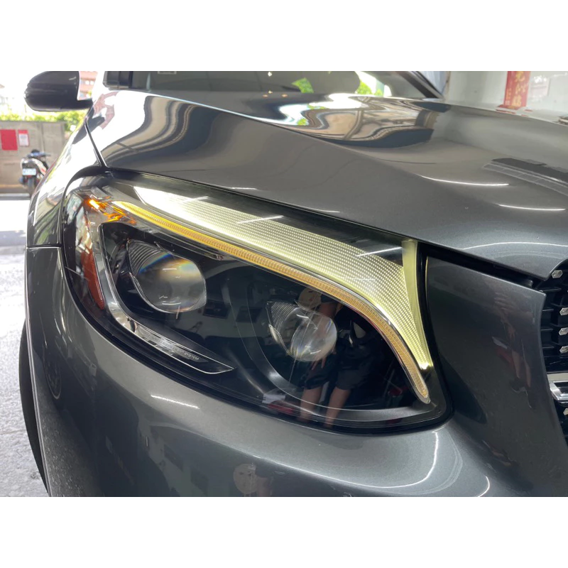 Benz 大燈 維修 修復 日行燈 導光條 泛黃 變黃 W205 GLC W213 W117 