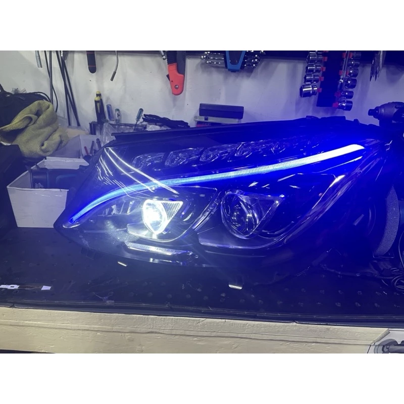 Benz 賓士 W205 日行燈 一抹藍 64色 手機APP選擇顏色