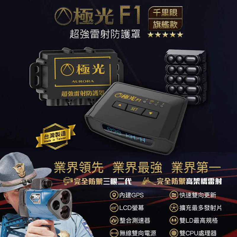 千里眼 極光 F1 台灣製旗艦款 專利雙向無線傳輸 雷射防護罩 (限量優悳中)