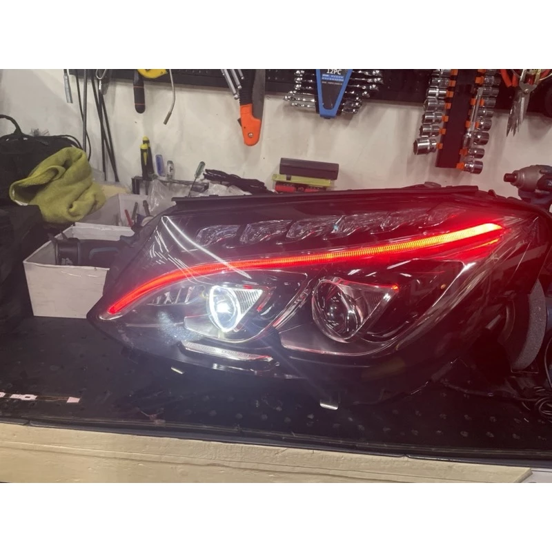 Benz 賓士 W205 日行燈 一抹藍 64色 手機APP選擇顏色