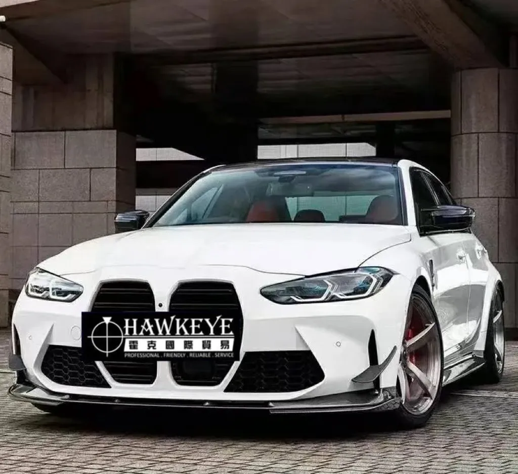 BMW 新款M3 G80/M4 G82 G83 3D款碳纖維前下巴包角套件 (乾/濕碳纖維可選)