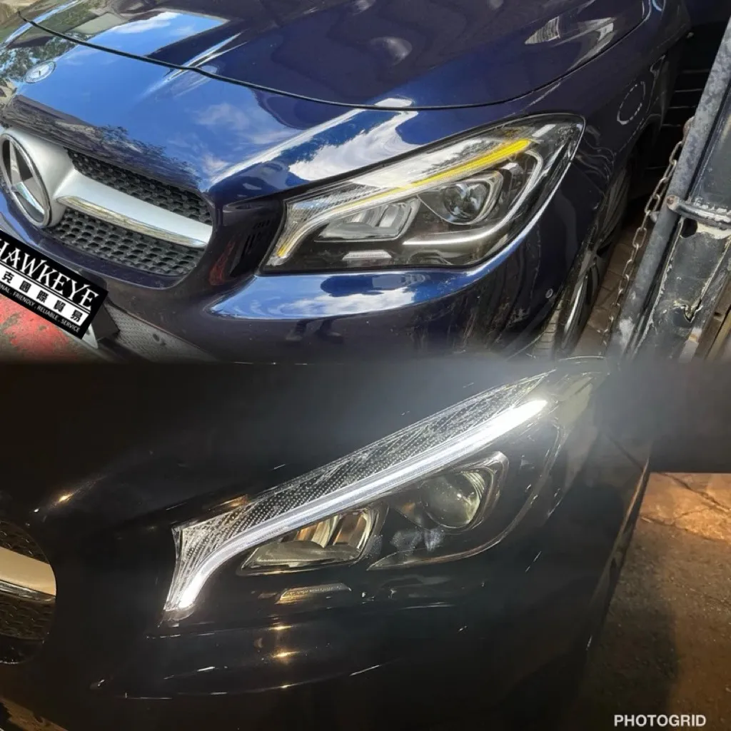 Benz 大燈 維修 修復 日行燈 導光條 泛黃 變黃 w117 W176 W177 LED