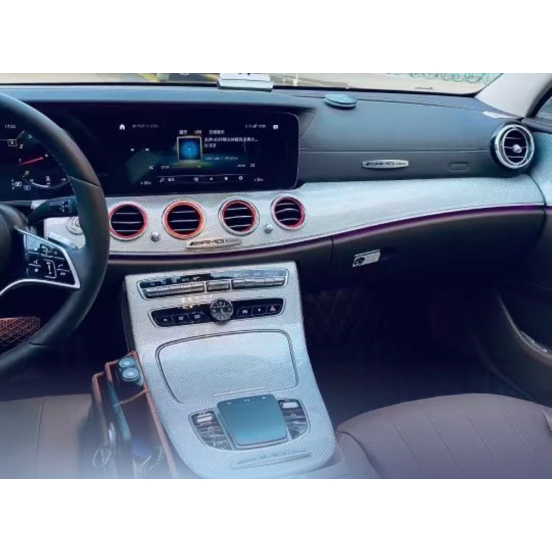 Benz E class W213銀色碳纖維內飾(真碳纖維，10件套) 