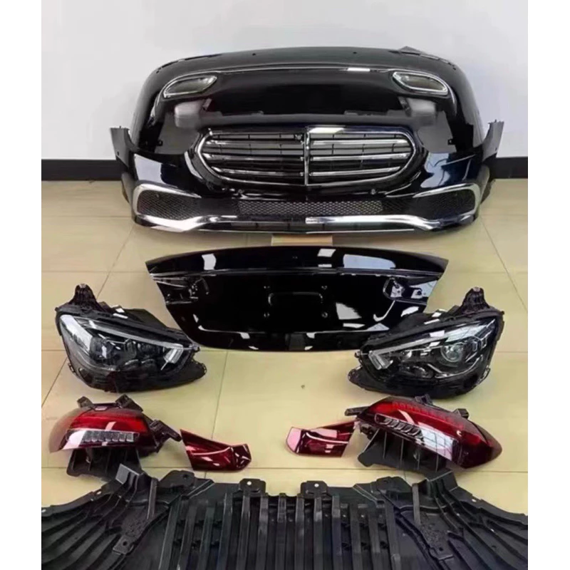 BENZ W222 E級 前期改後期大包圍 大燈 尾燈 後車廂 全套件 素材 升級小改款E63/E6