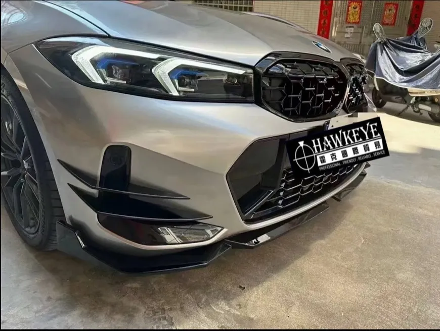 23款 BMW 新3系G20/G28後期 碳纖維前風刀四件套