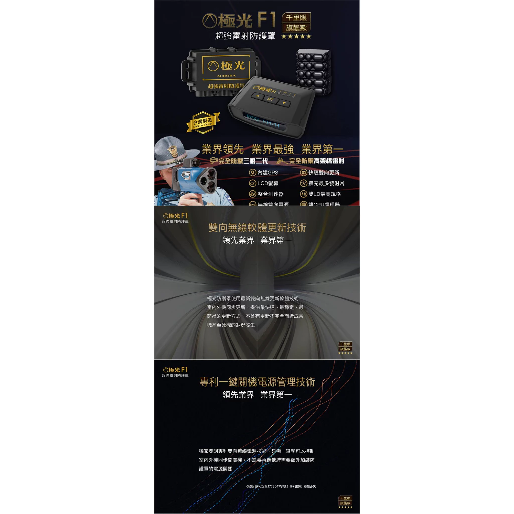 千里眼 極光 F1 台灣製旗艦款 專利雙向無線傳輸 雷射防護罩 (限量優悳中)