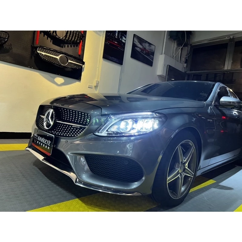 Benz W205 C class 舊款升級改新款多光束雷射大燈 原廠件