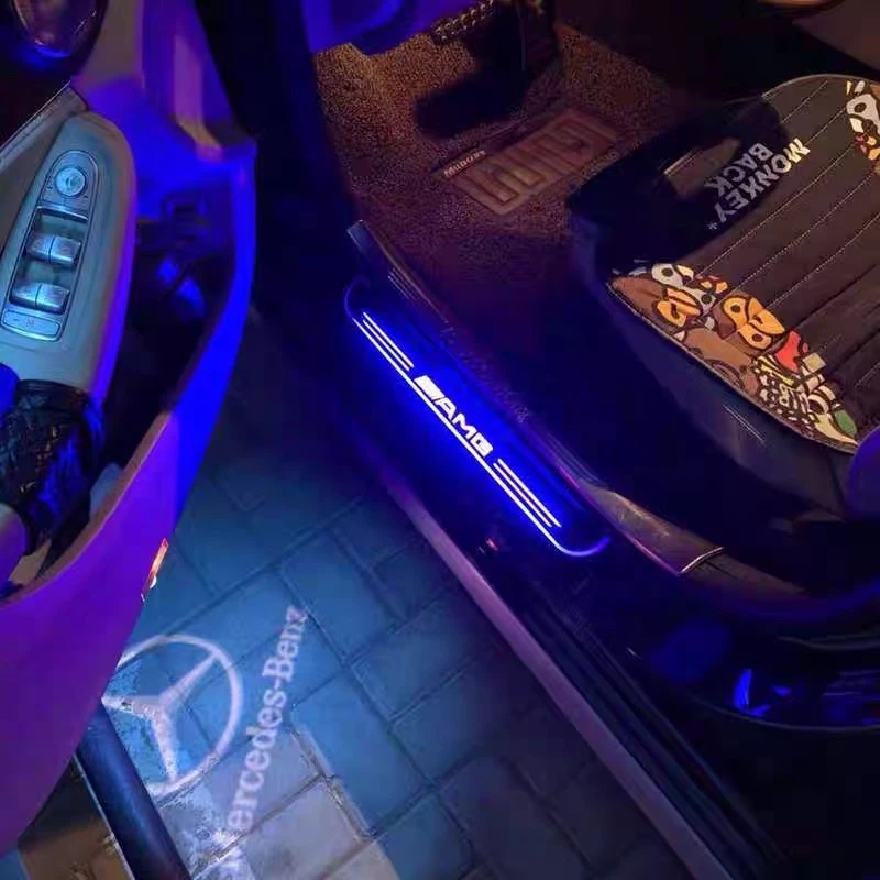 Benz AMG 迎賓飾板 門檻燈 W205 GLC W213 W222 W117