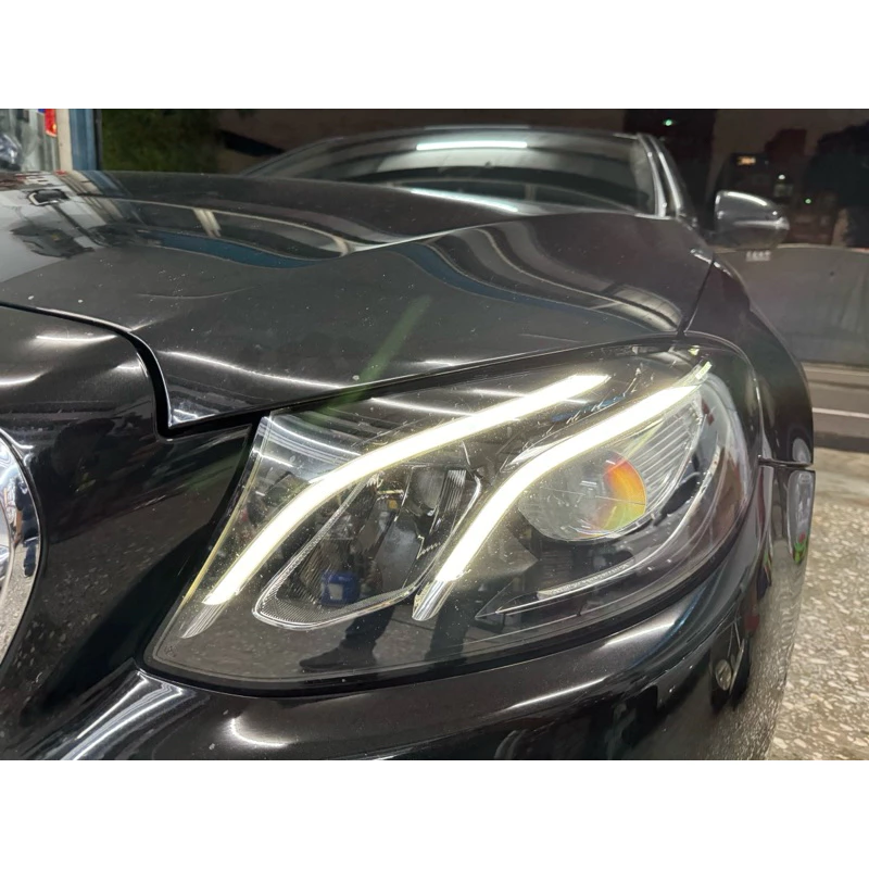 Benz 大燈 維修 修復 日行燈 導光條 泛黃 變黃 W213 LED
