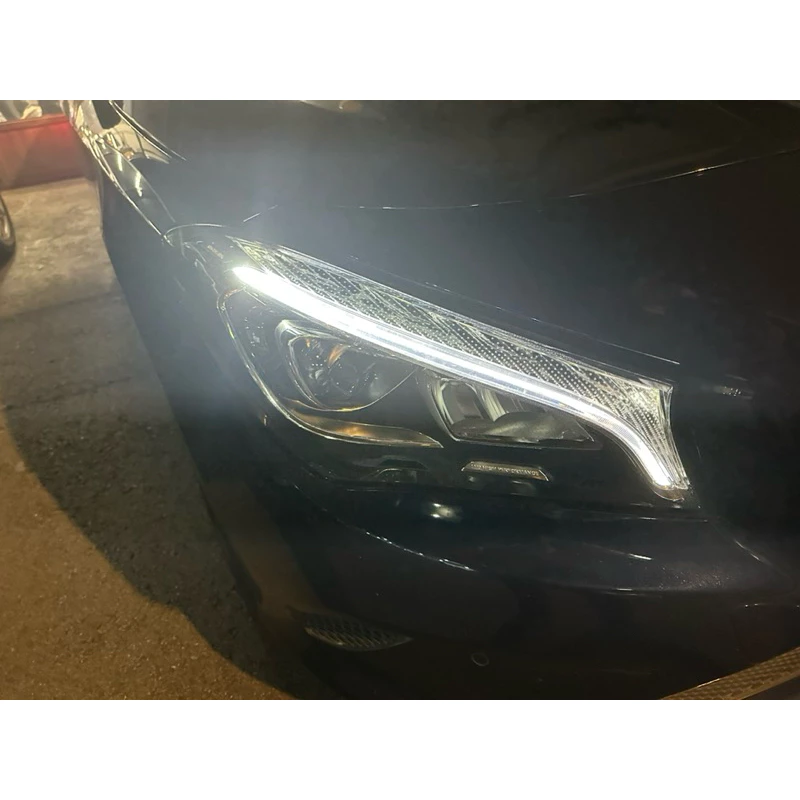 Benz 大燈 維修 修復 日行燈 導光條 泛黃 變黃 w117 W176 W177 LED