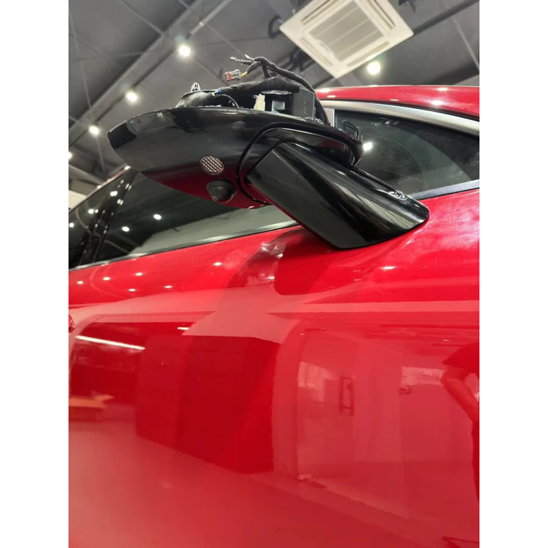 保時捷Porsche老款Macan升级原廠SportDesign 鏤空外後視鏡 (亮黑)