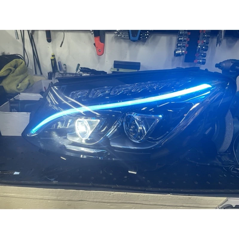 Benz 賓士 W205 日行燈 一抹藍 64色 手機APP選擇顏色