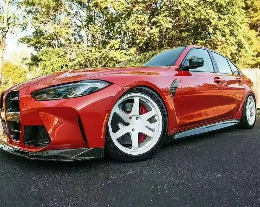 BMW 新款M3 G80 3D款碳纖維側裙 (可選乾/濕碳纖維)