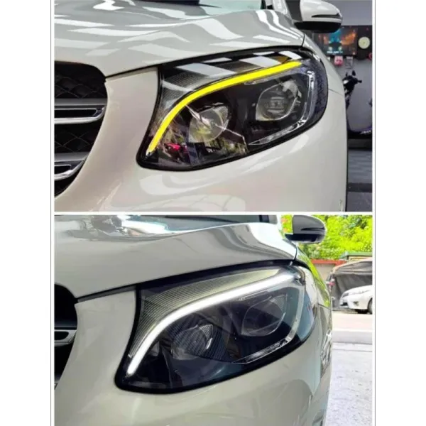 Benz 大燈 維修 修復 日行燈 導光條 泛黃 變黃 W205 GLC W213 W117 