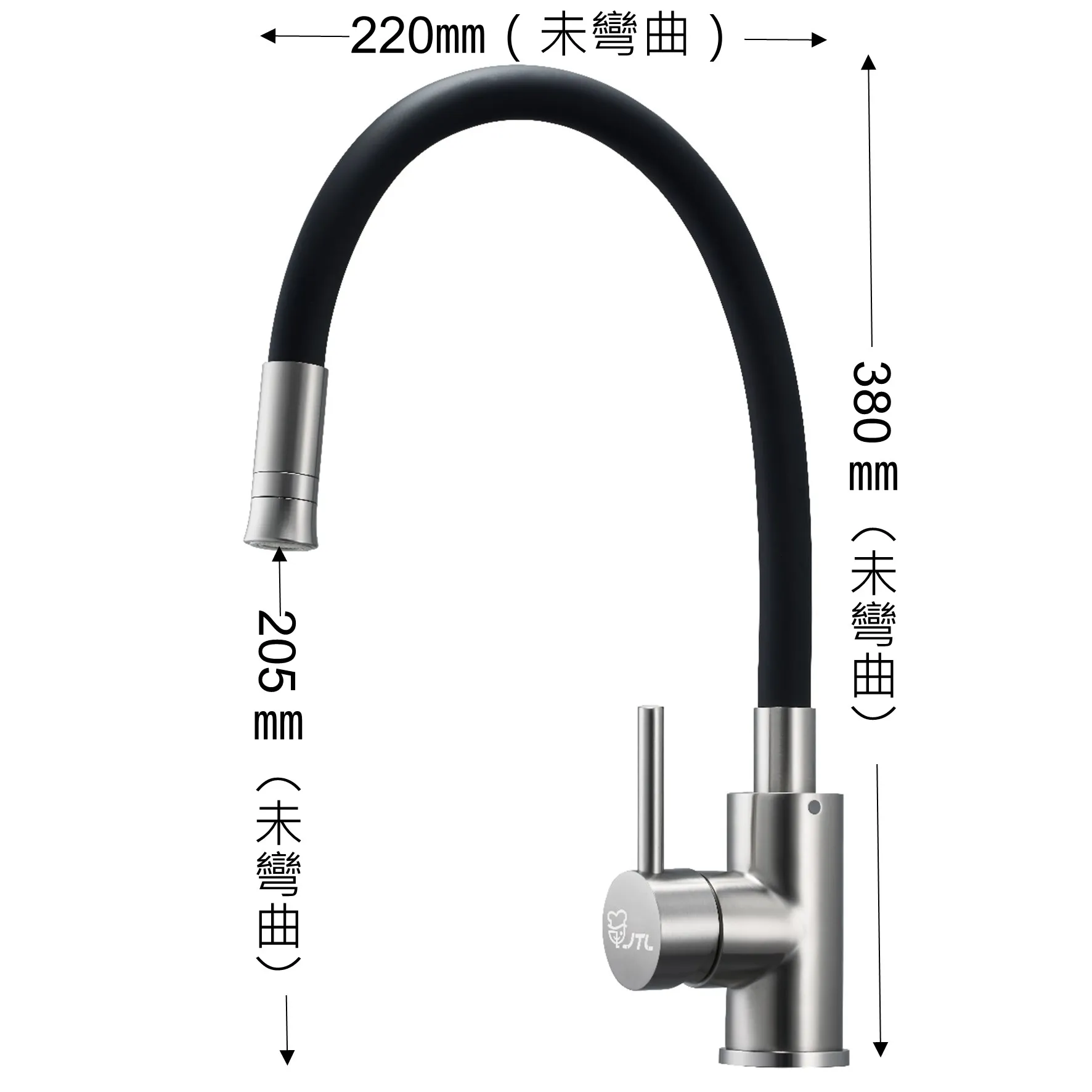 JT-C808S-不鏽鋼可彎曲水龍頭