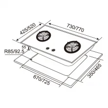 JT-GC229AS／AL-雙口黑色玻璃檯面爐
