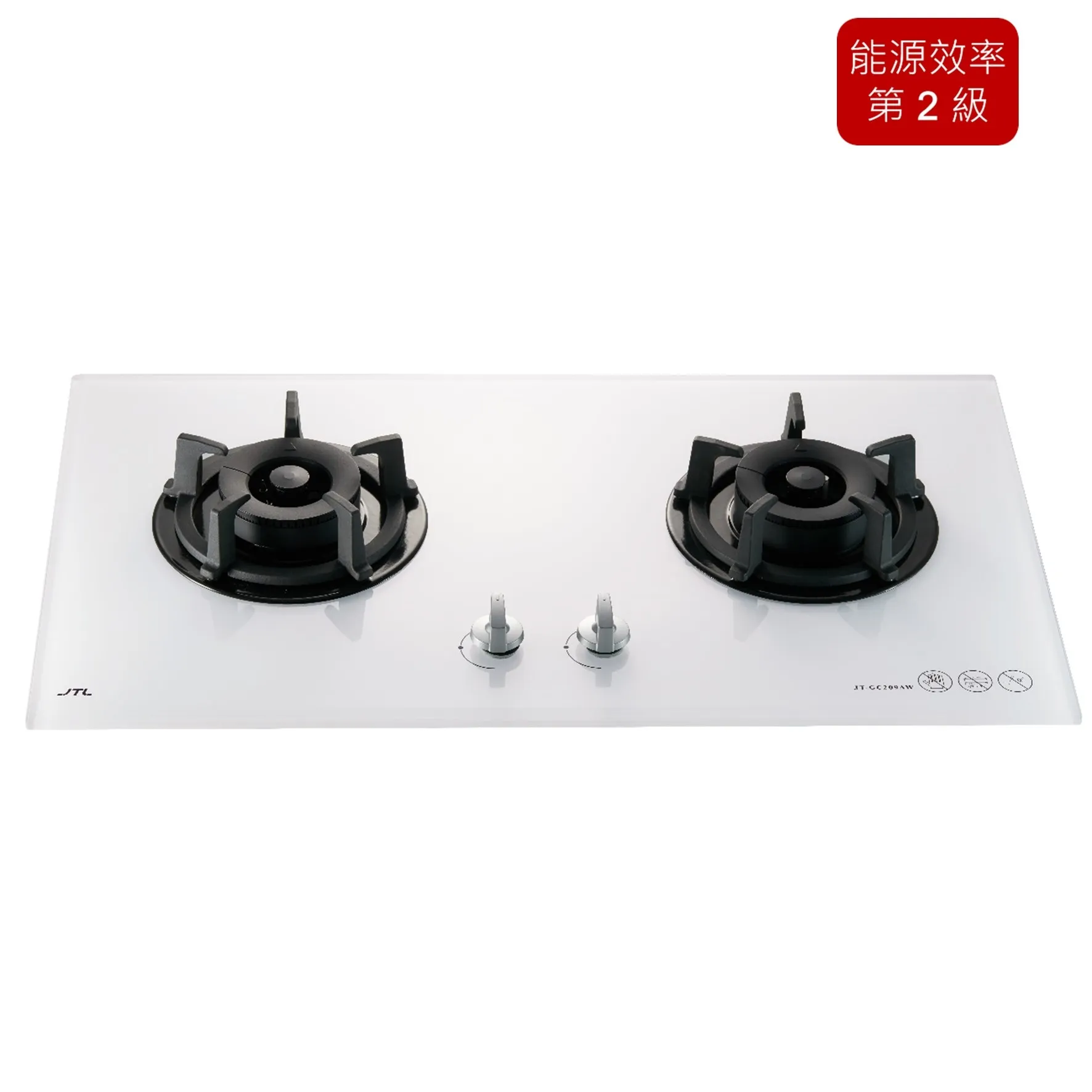 JT-GC209AW／ALW-雙口白色玻璃檯面爐