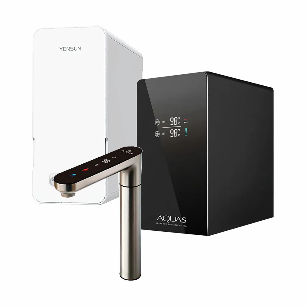 淨工坊AQ-812｜冷｜熱｜觸控式廚下型飲水機搭配元山YS-8061 600加侖RO直輸機