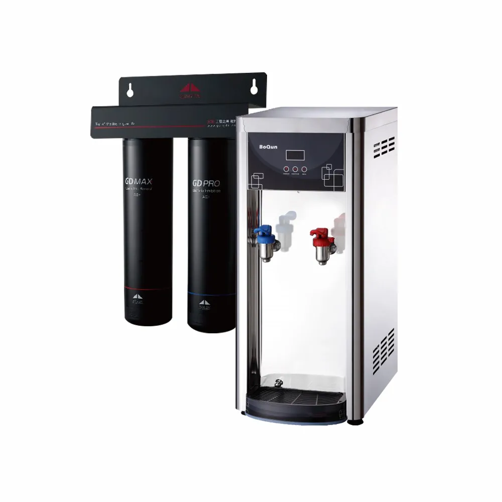 博群BQ-972【不銹鋼】溫熱型自動補水飲水機【熱交換全煮型】搭配宮黛二道式淨水器【免費安裝】