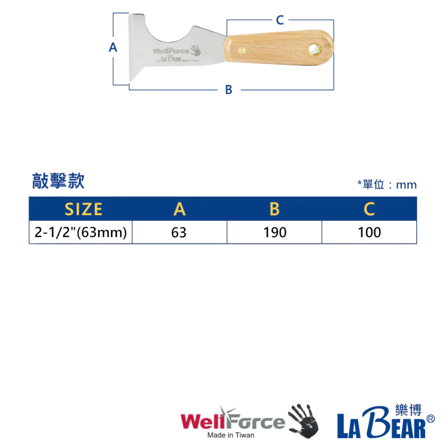 【WellForce x LaBear】木柄不鏽鋼刮刀 油漆刮刀 補土刀 油灰軟刀 漆刀 批土 刮漆 鏟壁癌 除殘膠