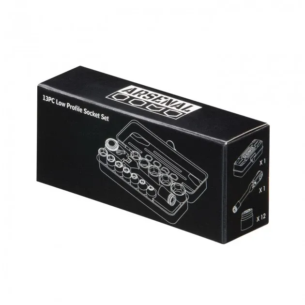愛森諾工具 / Arsenal Tool 礦黑「二代」13PC超短套筒組