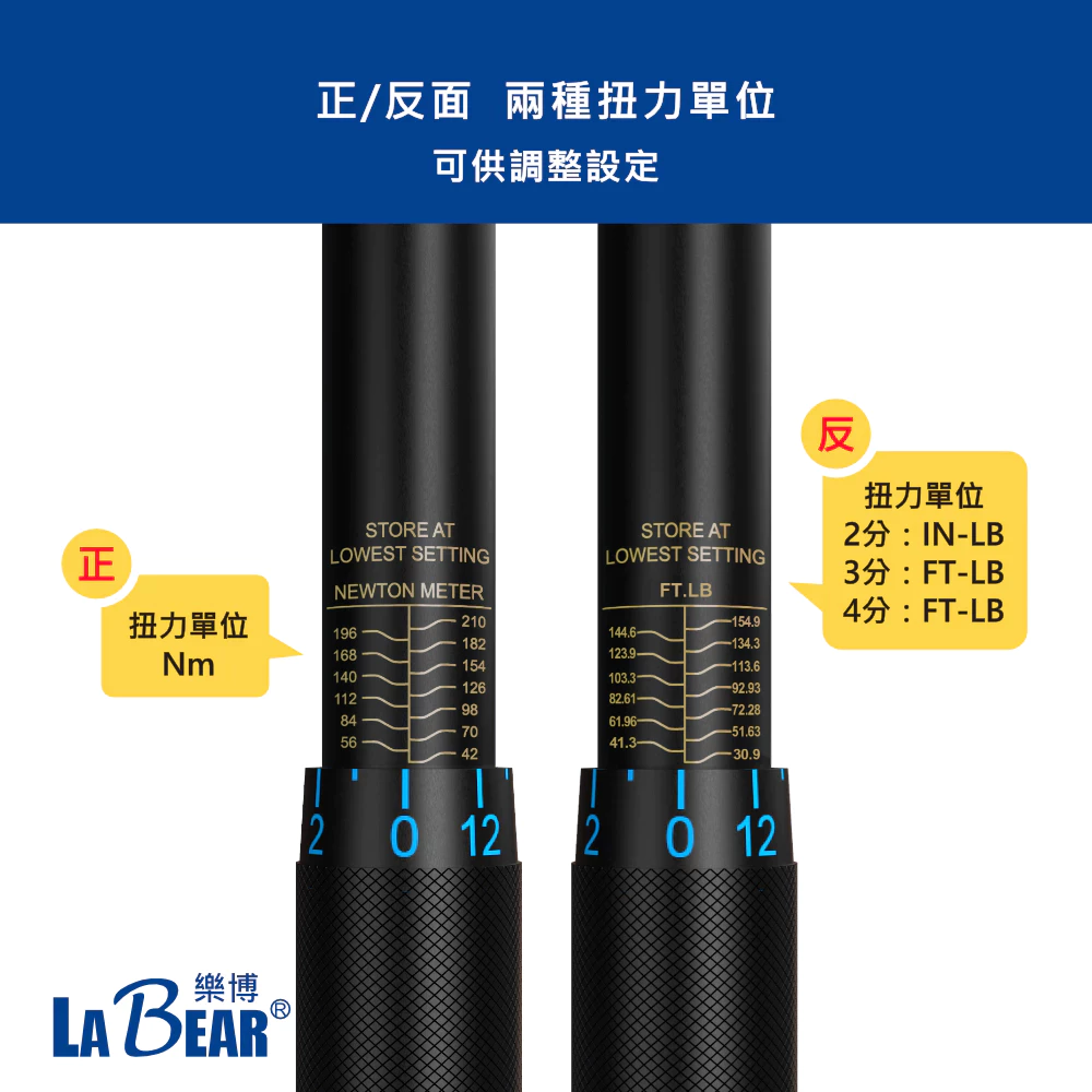 【LaBear】可調預置式扭力扳手 3/8