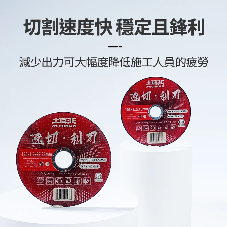 土耳門×宅水電 金屬切斷砂輪片 4吋 5吋 極薄切片 不鏽鋼切片 鋼筋角鐵切割片 25片裝 砂輪機
