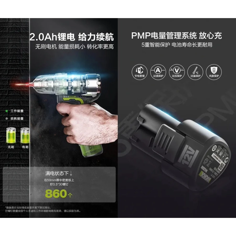 WU131X 無刷 鋰電震動電鑽12V 10mm 電鑽 家用 水電 工程 鑽牆 水泥 木頭 金屬 夾頭 WORX 威克士