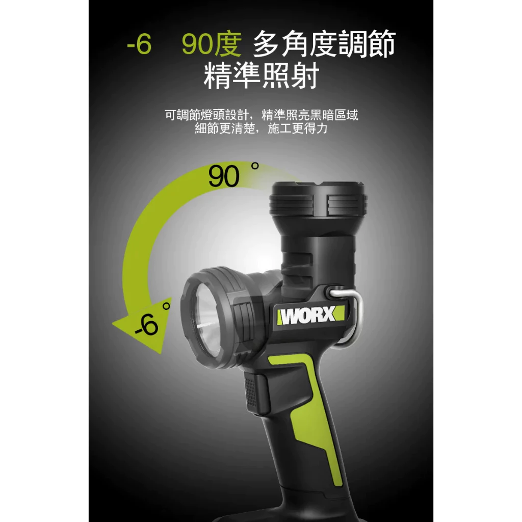 WU027.9 鋰電手電筒20V 兩段可調 露營燈 手持照明 LED 高亮度 探照 工作燈 WORX 威克士