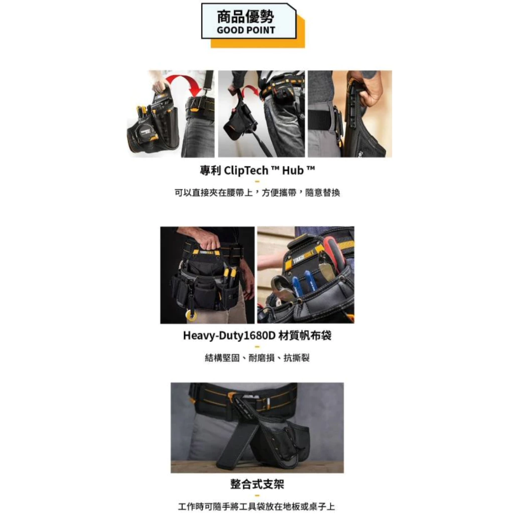 TB-CT-01 多功能工具袋 TOUGHBUILT 托比爾 鐵鎚架 23格 快扣式 工具袋 翻轉支架 筆記本收納
