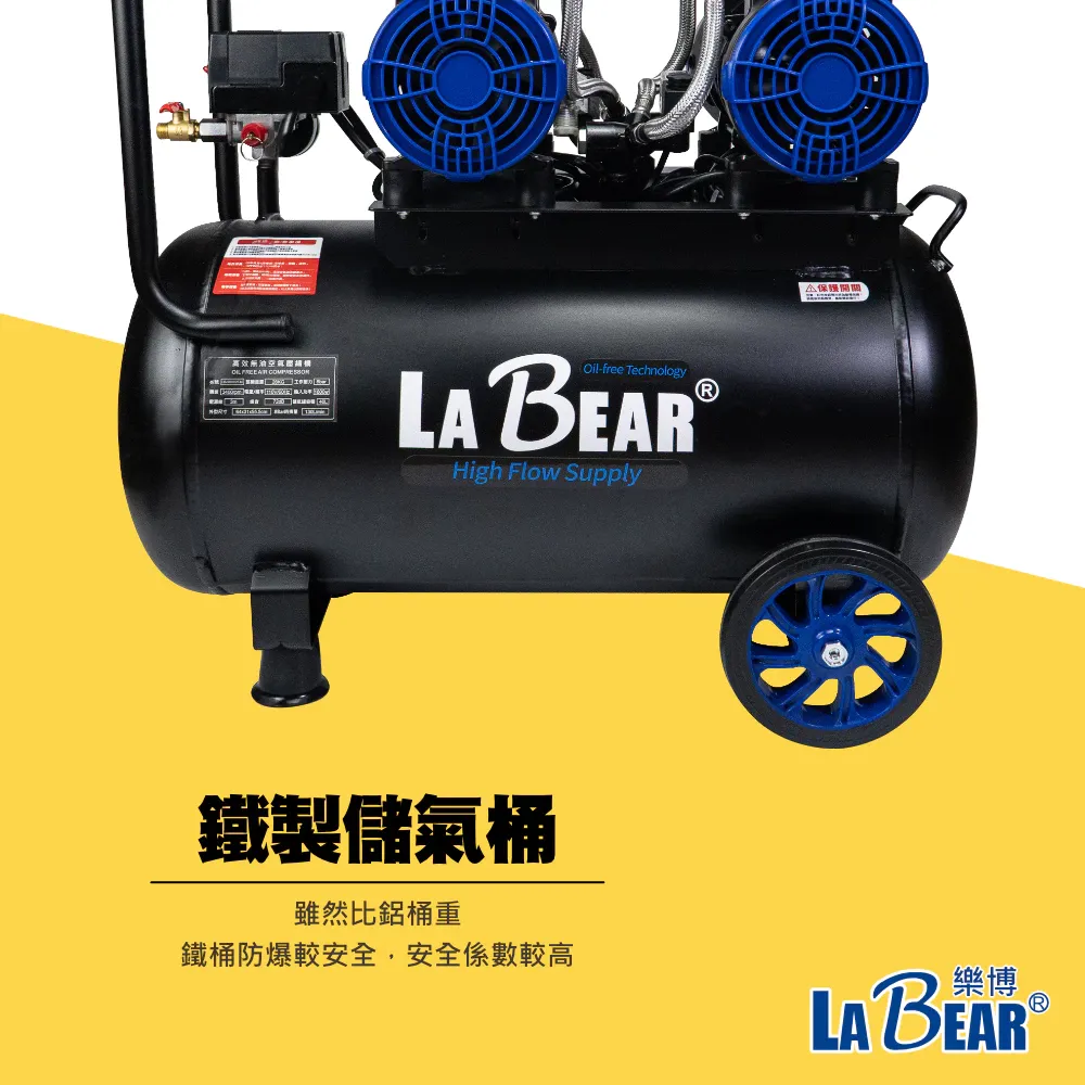【LaBear】無油空壓機 8L/18L/24L/40L 高效散熱 家用 木工裝潢 無刷空壓機 鐵桶
