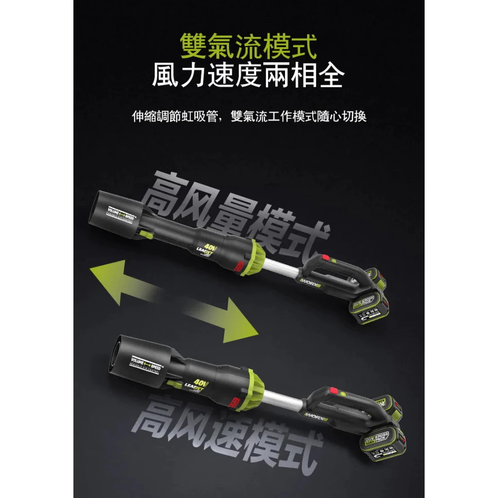 WD585無刷鋰電吹風機 40V 超大流量吹風機 落葉 園藝 花園 打掃 洗車 水電 大範圍 高轉速 WORX 威克士