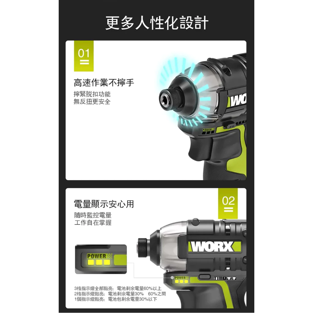WU132無刷鋰電衝擊起子機 12V 起子 六角 居家 工程 水電 木工 汽修 木頭 水泥 鑽牆 金屬 WORX 威克士