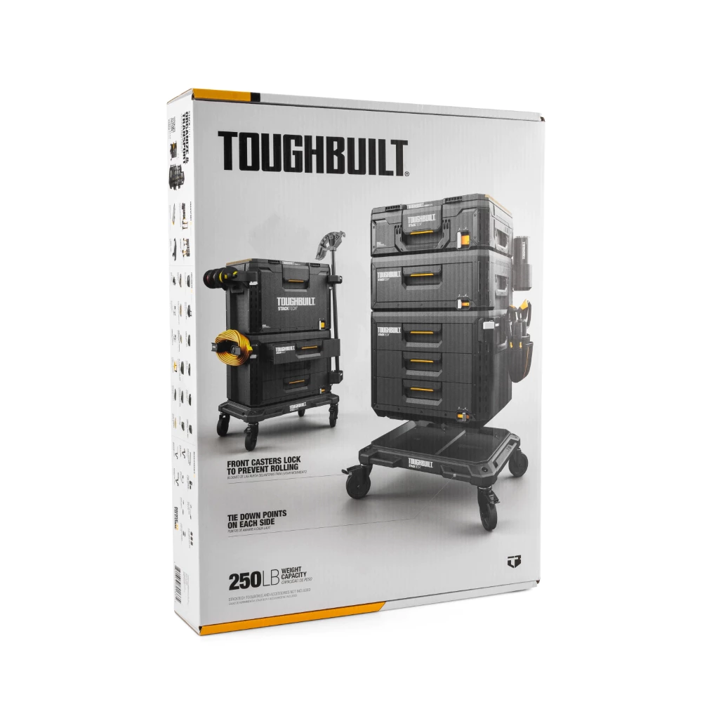 TB-B1-T-10 平板⾞ TOUGHBUILT 托比爾 快扣 工具箱 水電 堆疊式 大載重 兩輪固定 置物 烏龜車