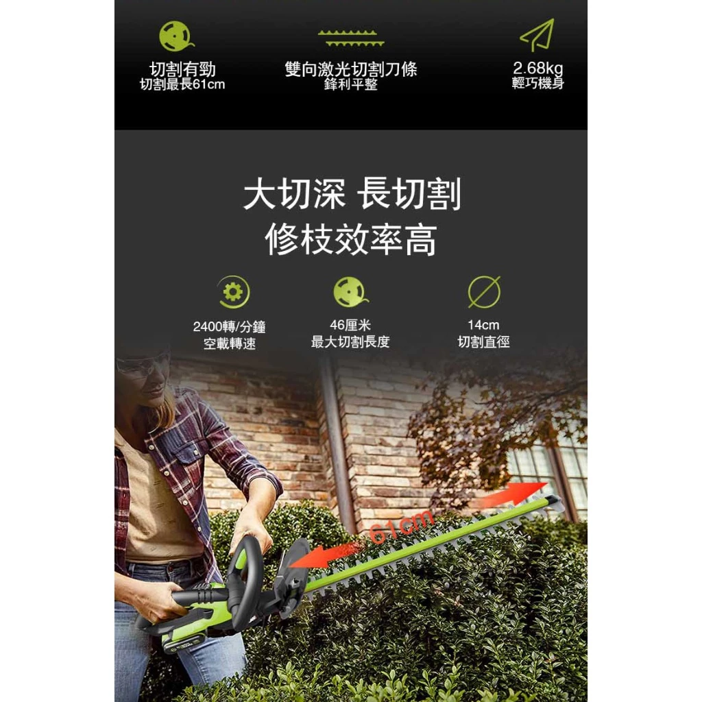 WD254 無刷鋰電修籬機 20V 46cm 園藝 花園 籬笆剪 籬笆機 修籬剪 修枝機 樹枝 WORX 威克士