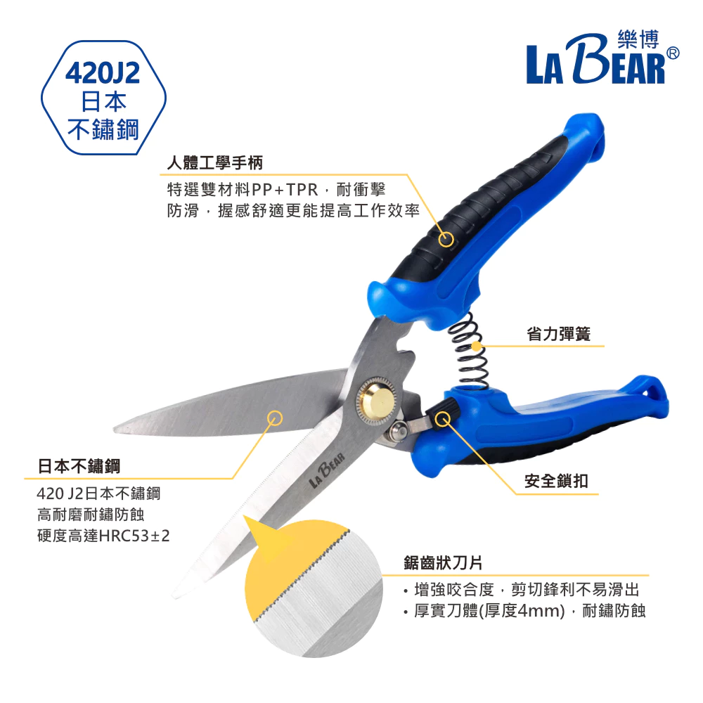 【LaBear】重型 多功能萬用剪刀 8吋 強力美工刀 重力剪 萬用剪刀 2合一美工刀 強力美工刀 多功能美工刀