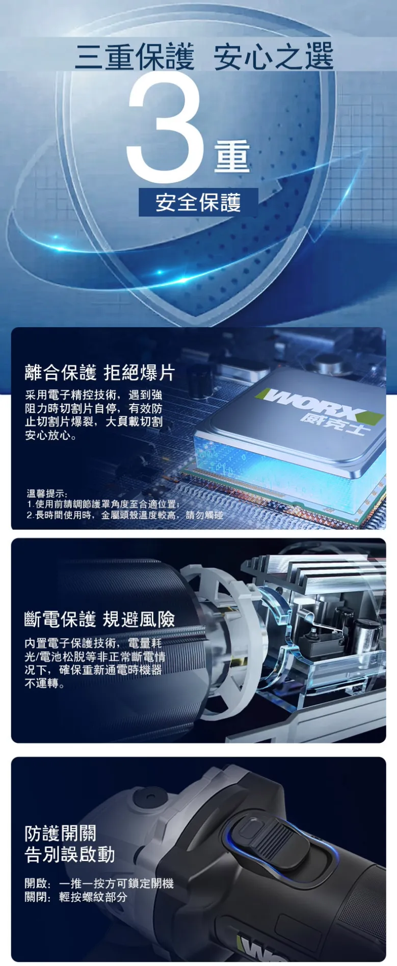 WU806鋰電無刷平面砂輪機20V 100mm切割 細柄 平面 角磨 拋光 切割 金屬 木頭 水電 木工 WORX威克士