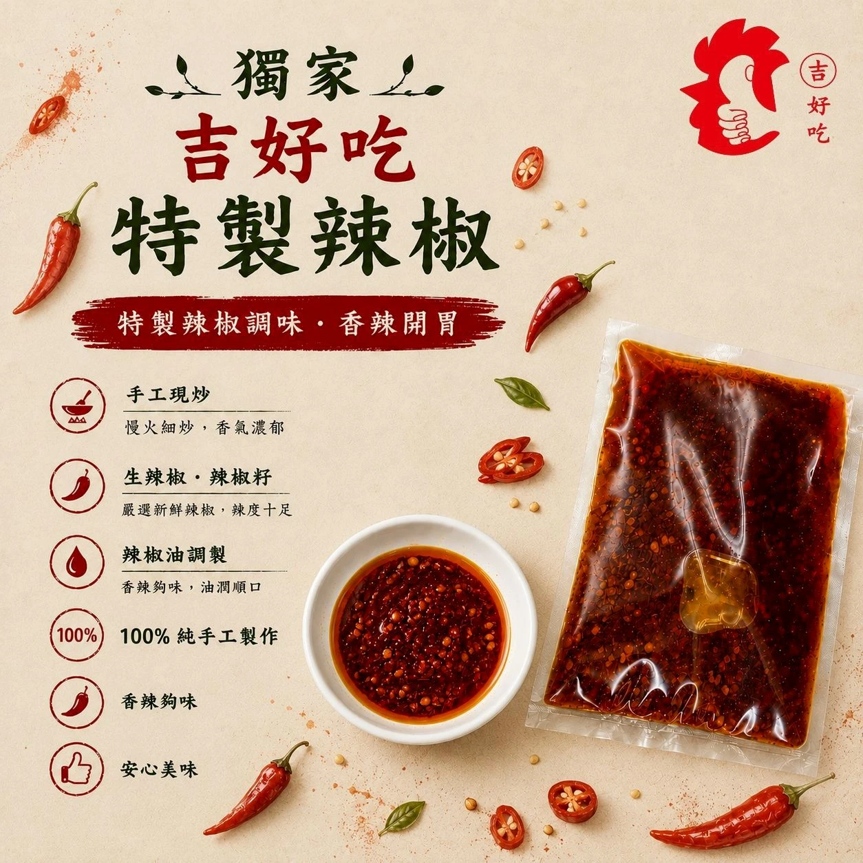 吉好吃特製辣椒 120g