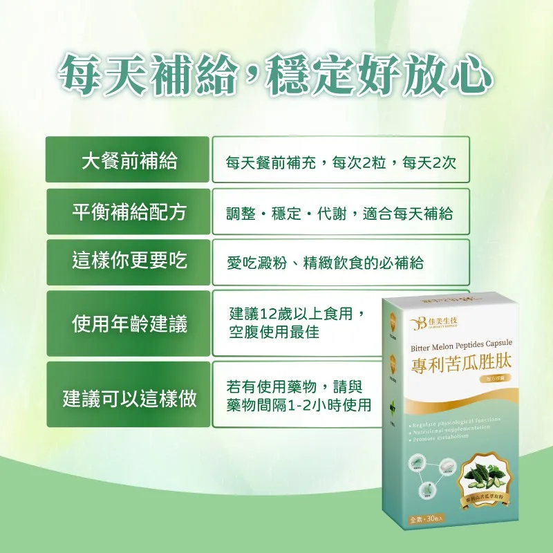 專利苦瓜胜肽複方膠囊(全素)/30粒/盒