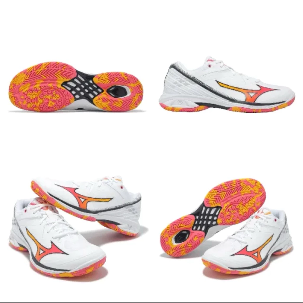 MIZUNO 71GA244335 WAVE CLAW 3男 排羽球鞋3E寬楦 白 x火焰橘
