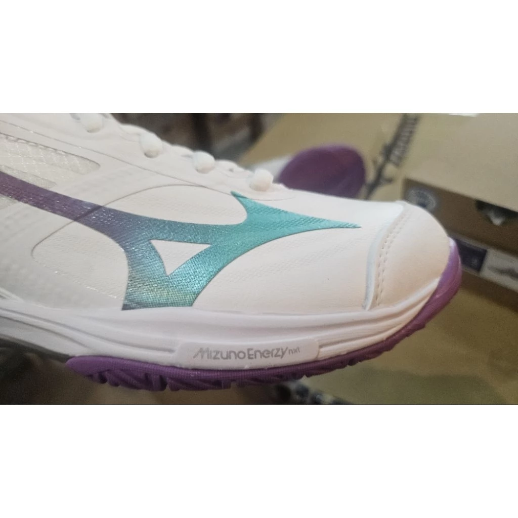 MIZUNO 美津濃羽球鞋 Wave Claw 4 （71GA264316）寬楦 男鞋 白 藍 緩震回彈支撐