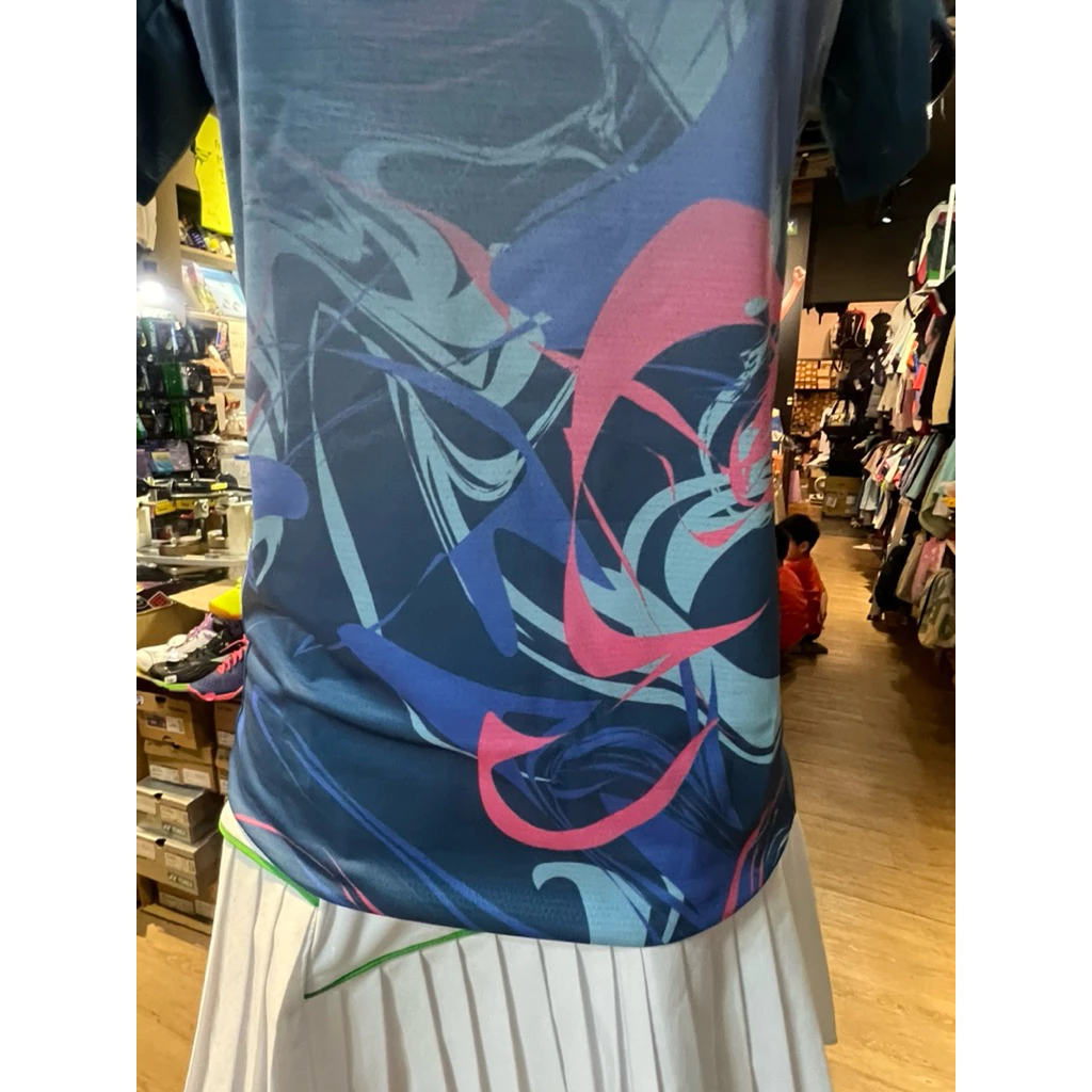 美津濃MIZUNO 女羽球短袖T恤 72TAD70115｜藍灰