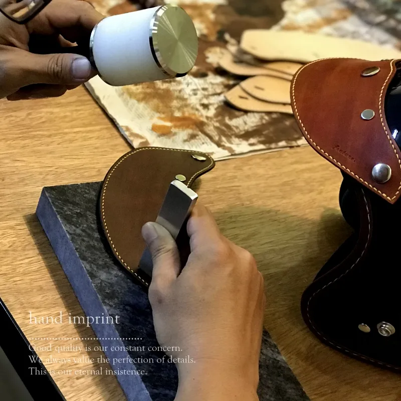 leather visor 手作皮革帽舌 - 銅釦 深綠色