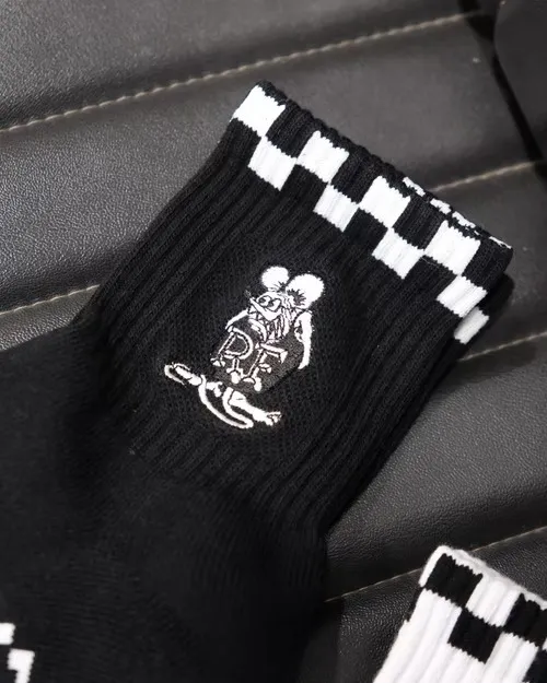 Rat Fink 老鼠芬克 刺繡 中長襪 兩色 [ RAF607 ]