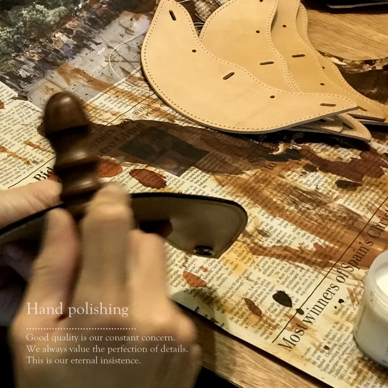 leather visor 手作皮革帽舌 - 銅釦 深綠色