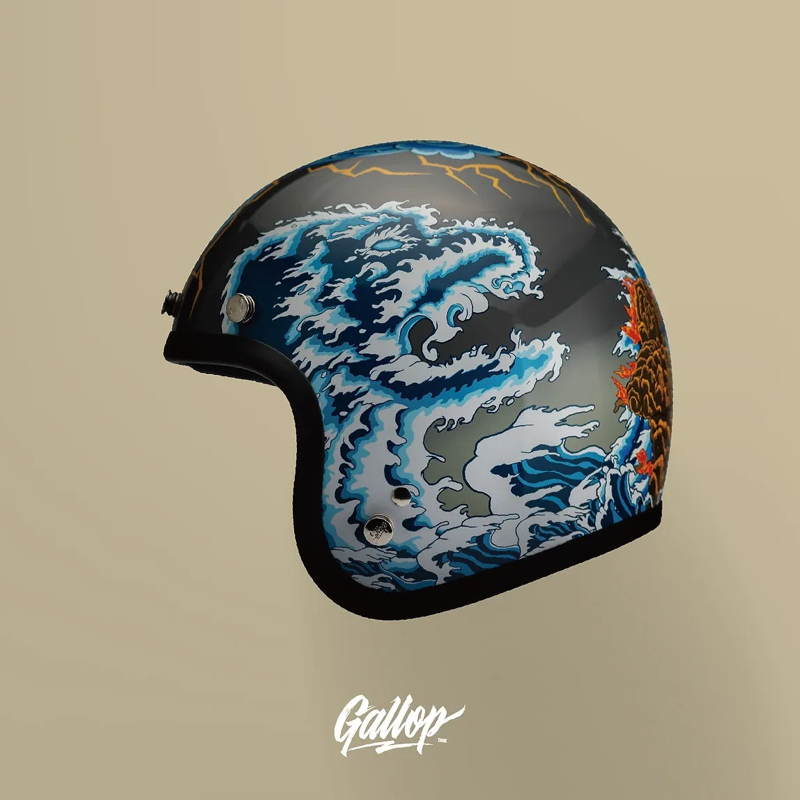 藝術家Jimmy Tsai x Gallop - 山海觀藝術 3/4半罩安全帽