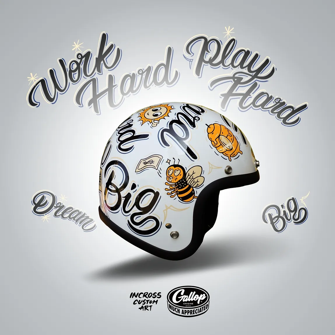 GALLOP DREAM BIG BEE HELMET 3/4 半罩安全帽
