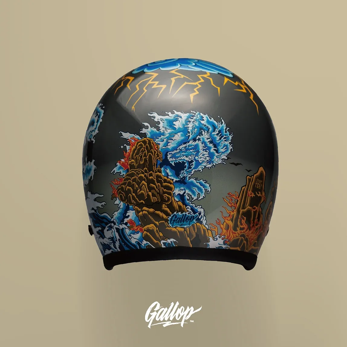 藝術家Jimmy Tsai x Gallop - 山海觀藝術 3/4半罩安全帽