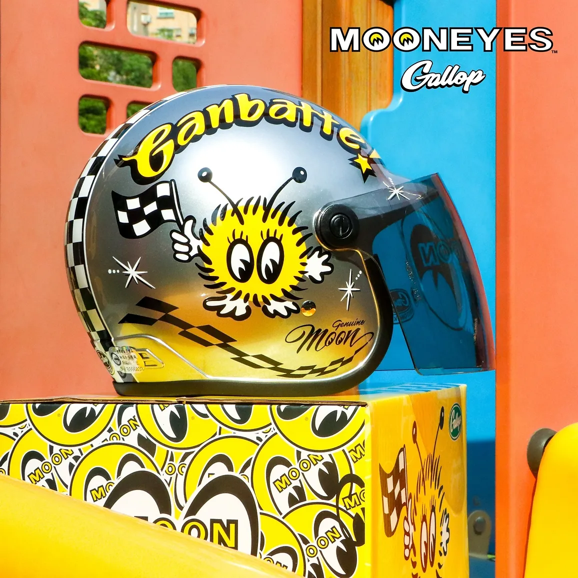 MOONEYES X GALLOP Kids helmets聯名童帽(銀色)