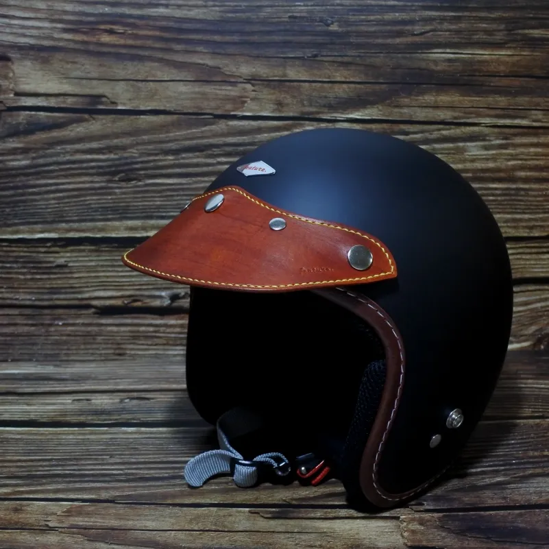 leather visor 手作皮革帽舌 - 銅釦 深綠色